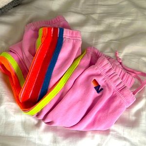 selling these Pink AV sweats, size S.